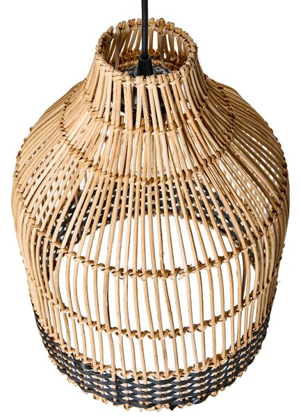 Závesná lampa prírodná ratanové tienidlo železný rám závesná lampa boho štýl ručná výroba osvetlenie