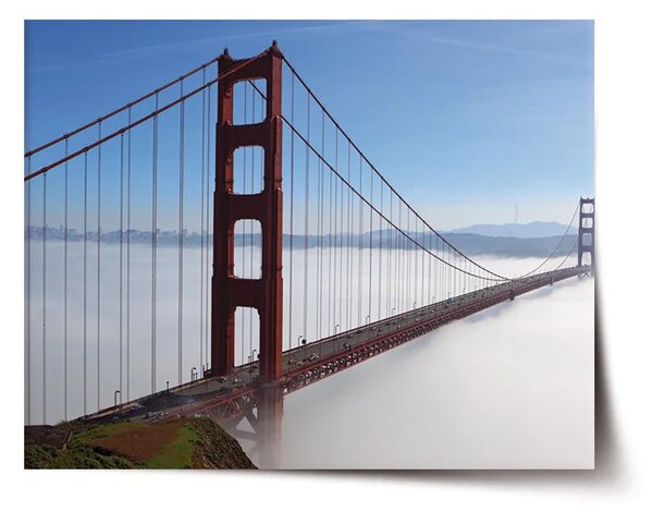 Sablio Plagát Golden Gate v hmle - 60x40 cm