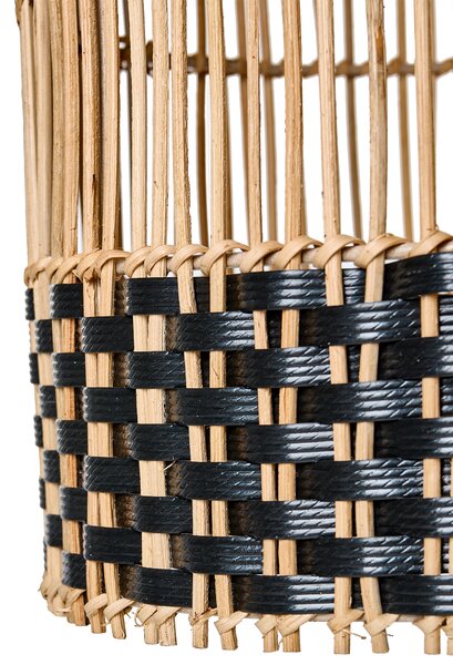 Závesná lampa prírodná ratanové tienidlo železný rám závesná lampa boho štýl ručná výroba osvetlenie