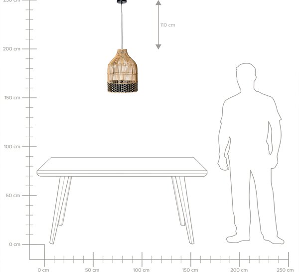 Závesná lampa prírodná ratanové tienidlo železný rám závesná lampa boho štýl ručná výroba osvetlenie