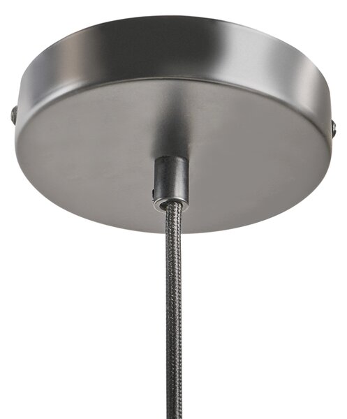 Závesná lampa čierna železo kovová kónický tvar UFO maľovaný povrch moderný mid-century štýl kuchyňa jedáleň