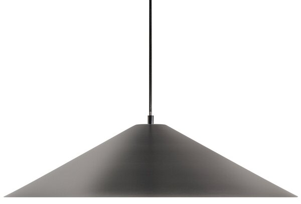 Závesná lampa čierna železo kovová kónický tvar UFO maľovaný povrch moderný mid-century štýl kuchyňa jedáleň
