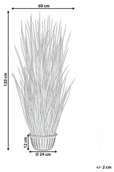 Umelá tráva v kvetináči zelená čierna 120 cm dekoratívny doplnok do interiéru