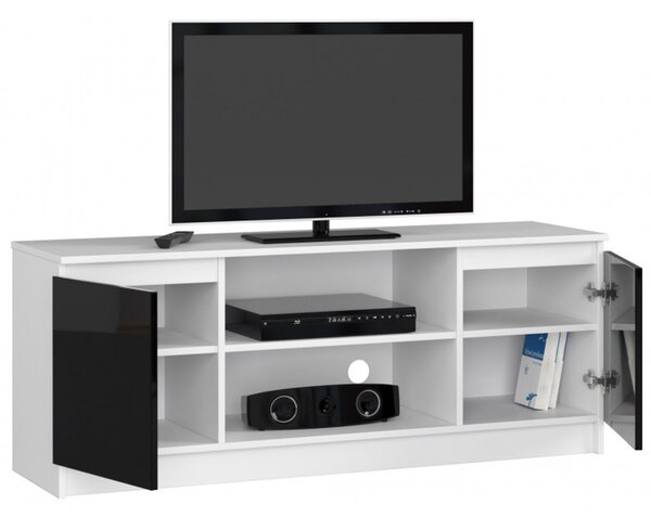 TV stolík RTV K140 čierny lesk biela