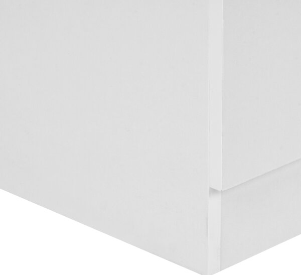 Komoda biela drevotrieska so 4 zásuvkami 100 x 80 cm úložný nábytok škandinávsky dizajn spálňa obývacia izba