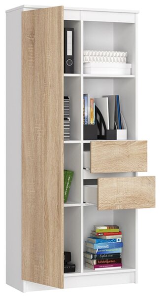 Regál R 80cm CLP R15 biela/dub sonoma