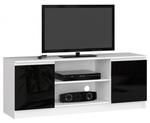 TV stolík RTV K140 čierny lesk biela
