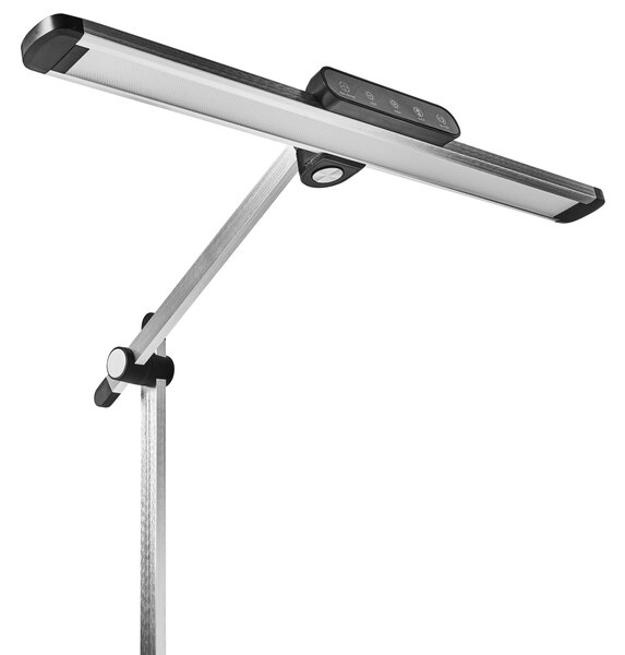 Stolná LED lampa strieborná syntetický materiál 3 režimy teploty svetla so stmievačom dotyková nastaviteľná kancelária
