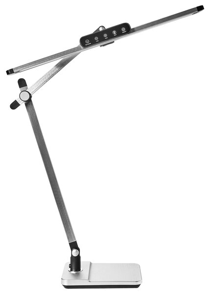 Stolná LED lampa strieborná syntetický materiál 3 režimy teploty svetla so stmievačom dotyková nastaviteľná kancelária