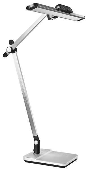 Stolná LED lampa strieborná syntetický materiál 3 režimy teploty svetla so stmievačom dotyková nastaviteľná kancelária