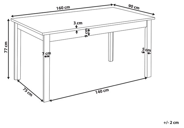 Jedálenský stôl dyha svetlý dub MDF nohy z brestového dreva 160 x 90 cm obdĺžniková dyhovaná doska tradičný štýl jedáleň