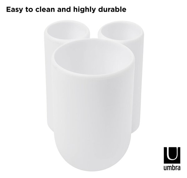 Biely plastový téglik na zubné kefky Touch – Umbra