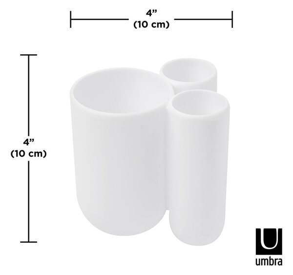 Biely plastový téglik na zubné kefky Touch – Umbra