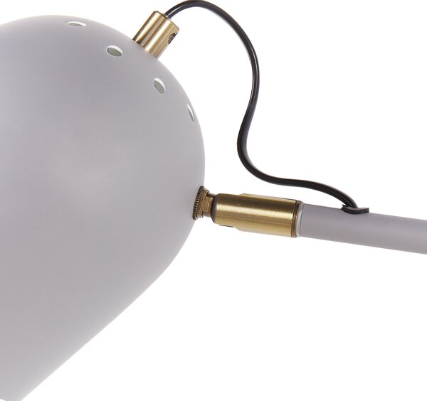 Nástenná lampa svetlosivá kovová 13 x 41 x 56 cm s 2 guľatými tienidlami nastaviteľná moderná industriálna obývačka spálňa