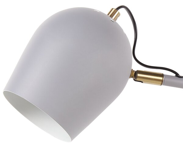 Nástenná lampa svetlosivá kovová 13 x 41 x 56 cm s 2 guľatými tienidlami nastaviteľná moderná industriálna obývačka spálňa