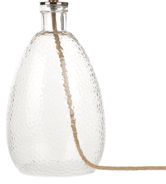 Stolná lampa priehľadný sklenený podstavec papierové prírodné tienidlo nočné stolné svietidlo
