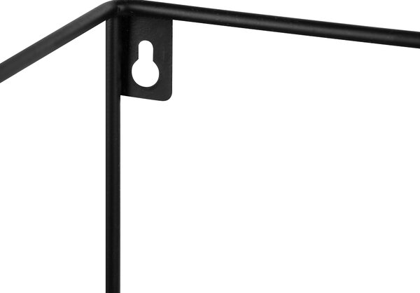 Nástenná polica svetlé drevo drôtený rám geometrické minimalistické otvorené police