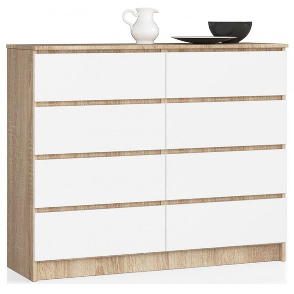 Komoda K120 8SZ sonoma / biela