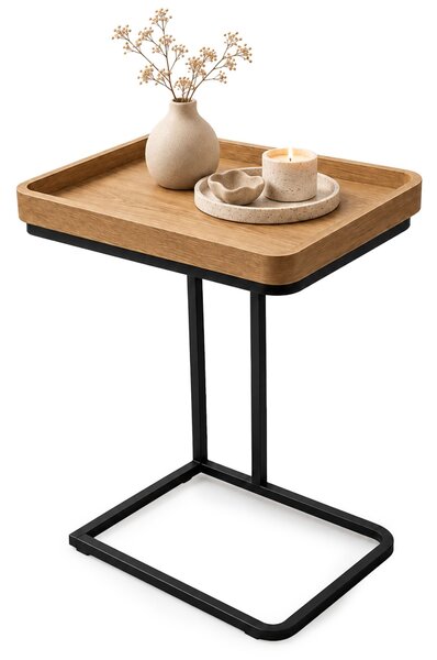 Ak furniture Odkládací stolek Hyggo 40 cm černý/dub přírodní