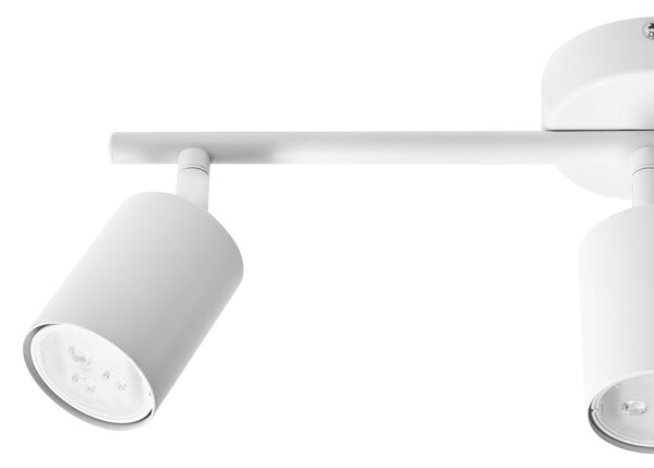 3-bodové stropné svietidlo kovové biele tienidlá na 3 žiarovky industriálny štýl