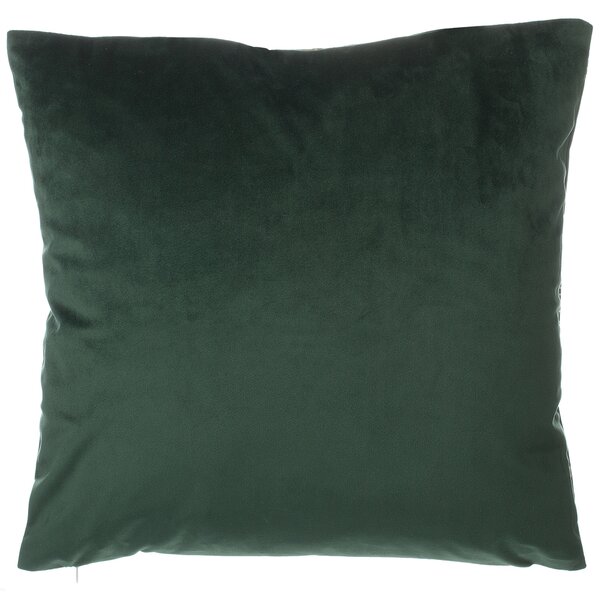 Sada 2 dekoratívnych vankúšov zelená zamatová vzor listov 45 x 45 cm zlatá fóliová potlač ozdobné doplnky