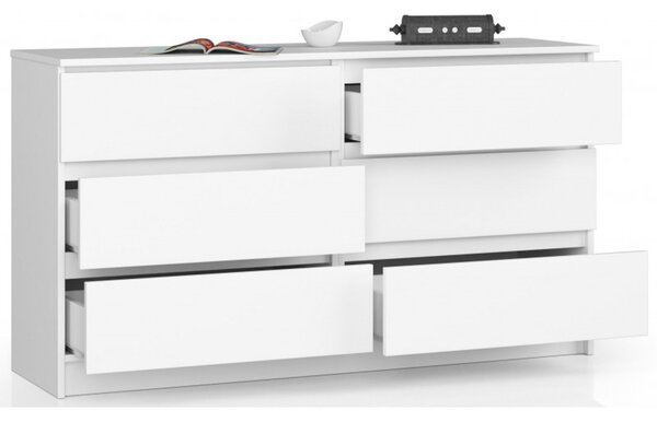 Komoda K140 6SZ biela