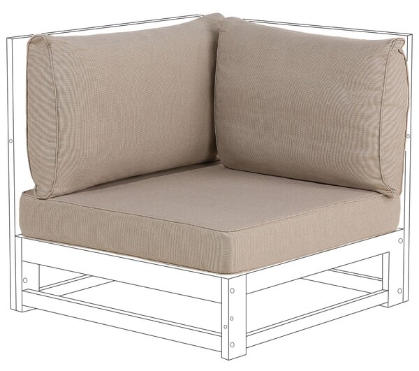 Sada 3 poťahov na záhradné vankúše sivobéžová polyester odolnosť voči UV žiareniu na rohové sedadlo minimalistický štýl záhrada exteriér