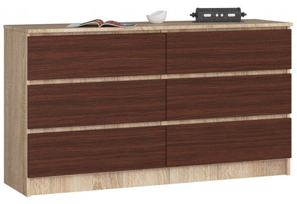 Komoda K140 6SZ sonoma / wenge