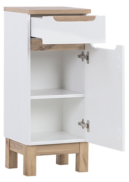 Comad Doplnková kúpeľňová skrinka nízka Bali White 35 biela/dub wotan