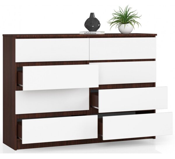 Komoda K140 8SZ wenge / biela