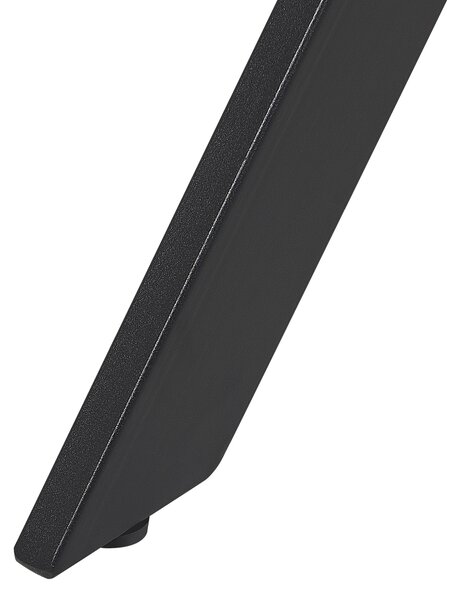Rozkladací jedálenský stôl sivý betónový efekt 140/180 x 80 cm pre 6 osôb čierne kovové nohy kuchyňa v industriálnom štýle
