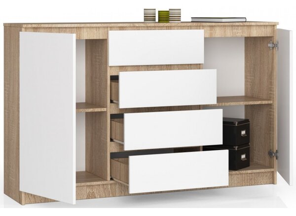 Komoda K160 2D4SZ sonoma / biela