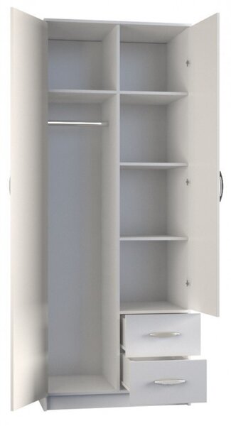Šatníková skriňa Romana so zrkadlom 80 cm biela