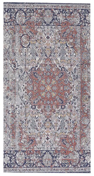 Koberec viacfarebný polyester a bavlna 80 x 150 cm orientálny vzor vintage dizajn obývacia izba spálňa