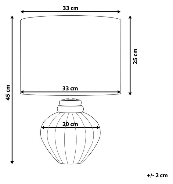 Stolná lampa krémová biela keramický podstavec okrúhle látkové tienidlo moderný štýl obývačka spálňa