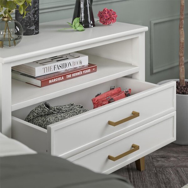 Biely nočný stolík Westerleigh – CosmoLiving by Cosmopolitan