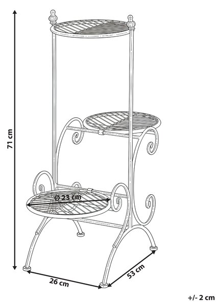 3-poschodový stojan na rastliny béžový železo 26 x 53 x 71 cm interiér exteriér tradičný štýl držiak na kvety doplnky