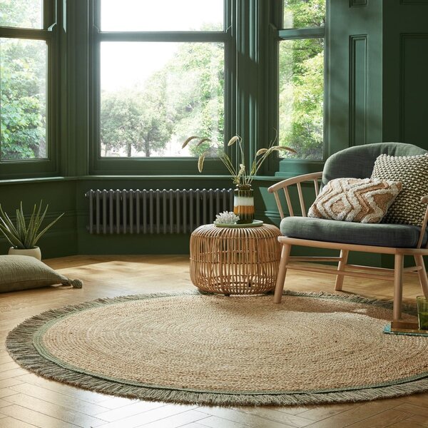 Okrúhly koberec v prírodnej farbe ø 180 cm Kahana – Flair Rugs