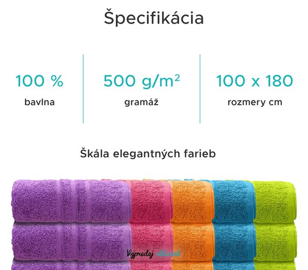 Osuška Comfort Maxi 100x180 cm fialová, 100% bavlna