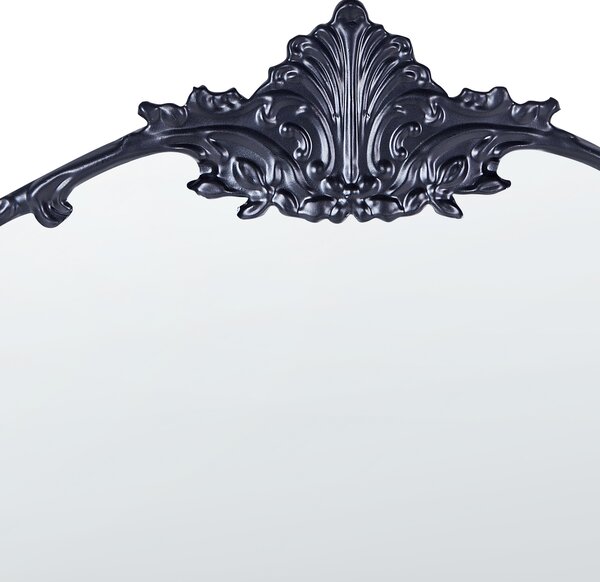 Nástenné zrkadlo okrúhle čierne kovové ⌀ 67 cm dekoratívne glamour štýl závesné dekorácie