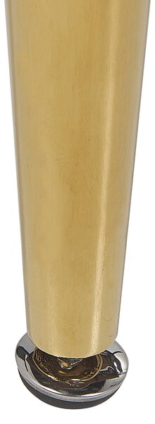 Rozkladací jedálenský stôl tmavé drevo čierna zlatá MDF kov 160/200 x 90 cm obdĺžnikový tvar pre 6 osôb moderný štýl kuchyňa jedáleň