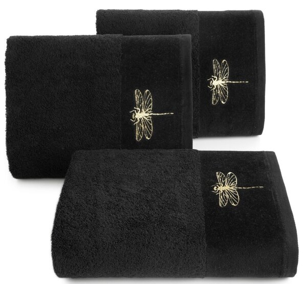Bavlnený uterák VÁŽKA 10 - čierny Rozmer uteráku: 70x140cm