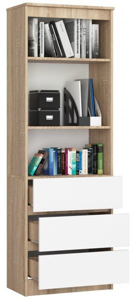 Regál R60 3SZ 2P-sonoma / biela