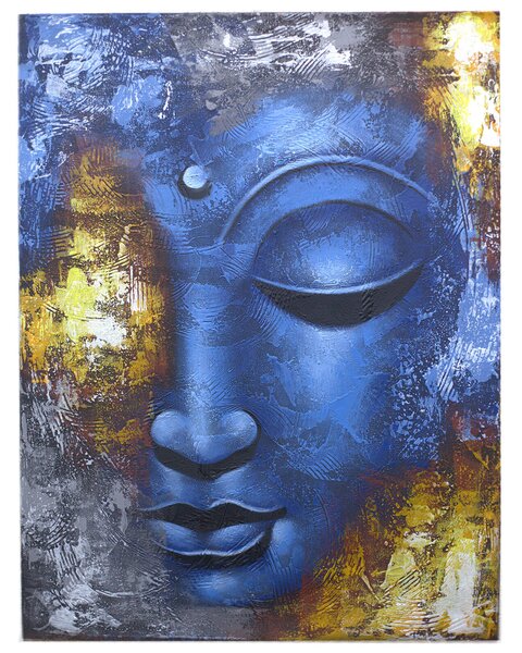 Obraz Buddha modrá tvár abstrakt 60x80cm