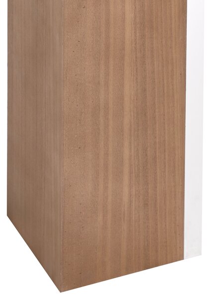 Krbová rímsa biela svetlé drevo MDF 110 x 19 x 102 cm krbové obloženie moderný klasický štýl obývacia izba