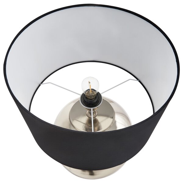 Stolná lampa strieborná béžová tienidlo z bavlny a ľanu kovový železný podstavec 54 cm moderný štýl obývacia izba