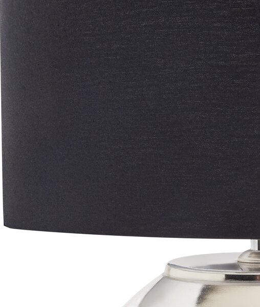 Stolná lampa strieborná béžová tienidlo z bavlny a ľanu kovový železný podstavec 54 cm moderný štýl obývacia izba