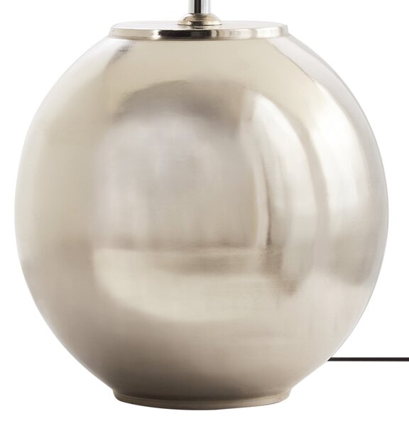 Stolná lampa strieborná béžová tienidlo z bavlny a ľanu kovový železný podstavec 54 cm moderný štýl obývacia izba