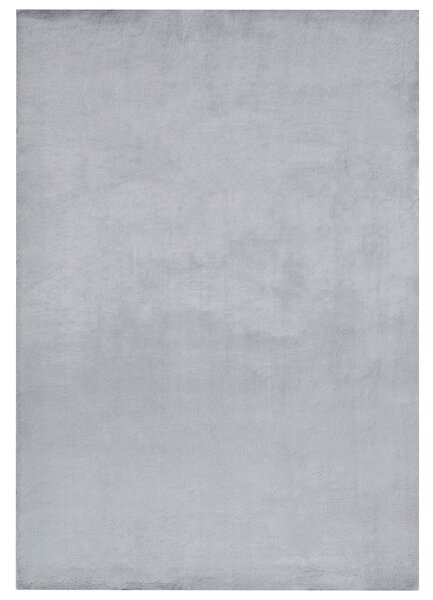 Koberec sivý umelá zajačia kožušina polyester 160 x 230 cm mäkký huňatý s vysokým vlasom obývačka spálňa