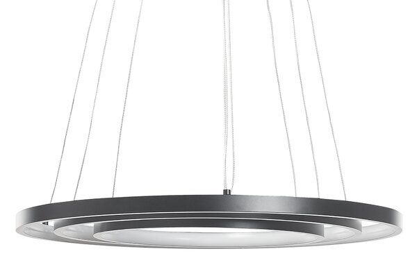 Závesná lampa čierna kovová hliníková s LED svetlom 3 prstencové kruhy závesné moderné svietidlo